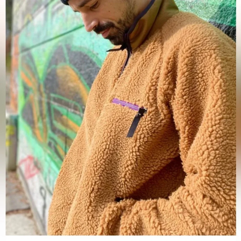 Manastash Cozy Sherpa Teddy Zip-Up Jacket - Brown